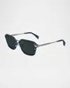 Paul Smith Men's Kean Acetate And Metal Rectangle Sunglasses In Striped Blue