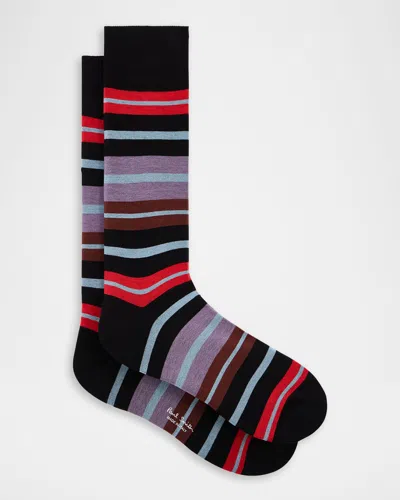 Paul Smith Men's Kean Stripe Crew Socks In Multi