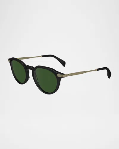 Paul Smith Men's Keats Acetate And Metal Round Sunglasses In Black