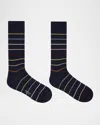 Paul Smith Men's Keith Thin Signature Stripe Crew Socks