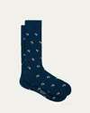Paul Smith Navy 'bee' Pattern Socks Blue