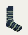 Paul Smith Dark Blue Fleck Stripe Socks