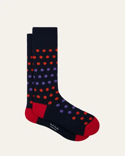 PAUL SMITH MEN'S KINGSTON POLKA DOT CREW SOCKS