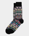 Paul Smith Men's Kinsley Polka Dot Overlay Signature Stripe Crew Socks