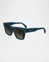 Paul Smith Men's Kramer Acetate Square Sunglasses In Blue