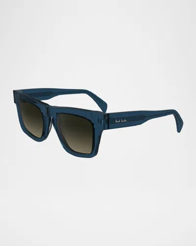 Paul Smith Men's Kramer Acetate Square Sunglasses In Blue