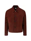 Paul Smith Collared Coat Side Pockets Button Cuffs In Brown