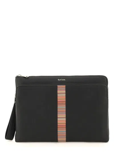 Paul Smith Men's Leather Document Bag In Black