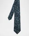 Paul Smith Men's Leopard-print Silk Tie In Blue