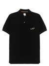 Paul Smith Logo Cotton Polo Shirt In Black