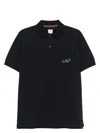 Paul Smith Logo Cotton Polo Shirt In Blue