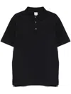 Paul Smith Logo-embroidered Fine-knit Polo Shirt In Black