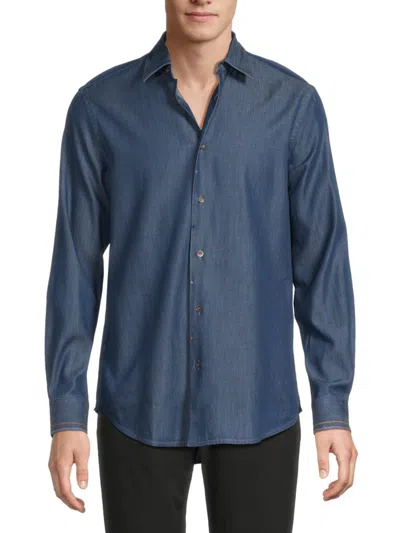 PAUL SMITH MEN'S LONG SLEEVE CHAMBRAY REGULAR FIT SHIRT