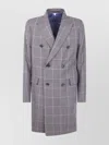 Paul Smith Men's Long Sleeve Double Breasted Overcoat In Purple