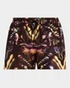 Paul Smith 'lumiere' Print Swim Shorts Brown In Brown
