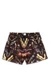 Paul Smith 'lumiere' Print Swim Shorts Brown In Brown
