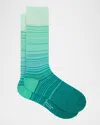 Paul Smith Men's Marcel Ombre Thin Stripe Cotton Crew Socks In Multi