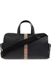 Paul Smith Black Signature Stripe Duffle Bag In Black