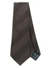 Paul Smith Men Striped Tie 8cm Tonal Stripes In Brown