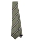 Paul Smith Men Tie Block Stripe Accessories In Green