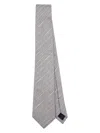 Paul Smith Grey Metallic Textured-stripe Silk Tie In Metallic