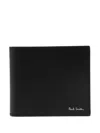 Paul Smith Signature Stripe Balloon Leather Wallet In Black