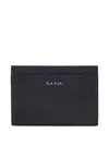 Paul Smith Saffiano Leather Card Holder With In Black