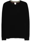 Paul Smith Lightweight Wool Crewneck Sweater With Ribbed Trim In Black