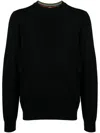 Paul Smith Lightweight Wool Crewneck Sweater With Ribbed Trim In Black