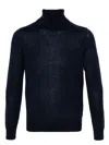 Paul Smith Turtleneck Wool Sweater In Blue