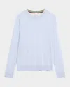 Paul Smith Men's Merino Wool Crewneck Sweater In Light Blue