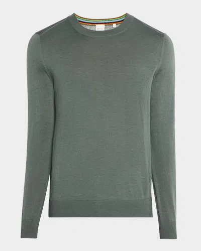 Paul Smith Men's Merino Wool Crewneck Sweater In Teal