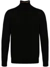 Paul Smith Stripe-detailing Roll-neck Jumper In Black