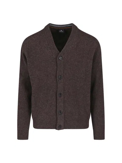 Paul Smith V-neck Button-up Cardigan In Brown