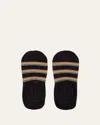 Paul Smith Men's Multiblock No-show Socks W/ Heel Grips In Black