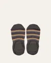 Paul Smith Men's Multiblock No-show Socks W/ Heel Grips In Gray