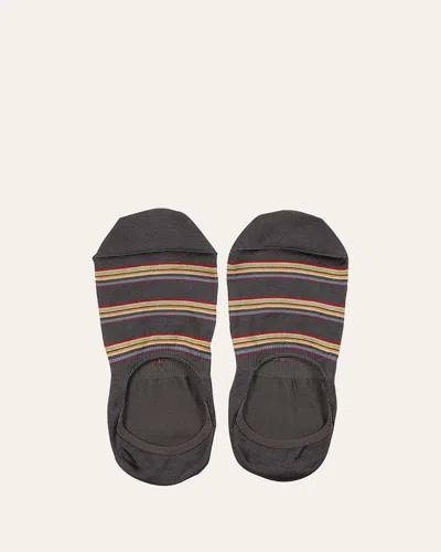 Paul Smith Men's Multiblock No-show Socks W/ Heel Grips In Gray