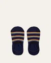 Paul Smith Men's Multiblock No-show Socks W/ Heel Grips In Blue