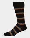 Paul Smith Men's Multiblock Ribbed Crew Socks In Blue