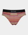 PAUL SMITH MEN'S ORGANIC COTTON SIGNATURE STRIPE BRIEFS