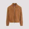 Paul Smith Camel Oversized Leather Jacket In Brown