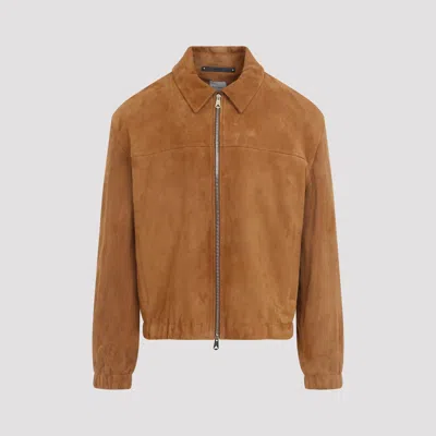 PAUL SMITH PAUL SMITH MEN'S OVERSIZED LETHESTANETHER LEATHER JACKET IN LAMB SUEDE LEATHER