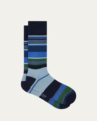Paul Smith Ozzy Stripe Socks In Blue