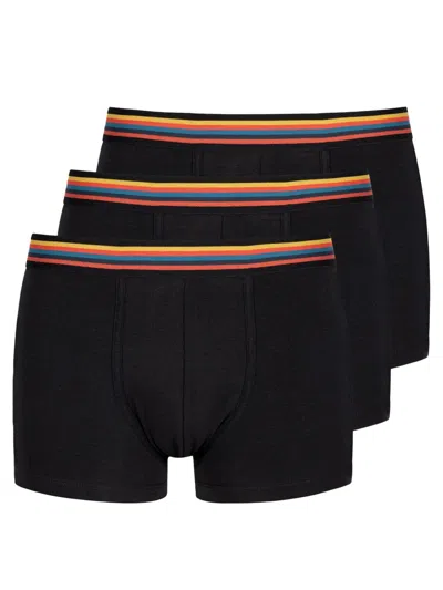 Paul Smith Men Pack Of Three Boxers In Black