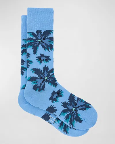 Paul Smith Palmera Ankle Socks In Turquoise