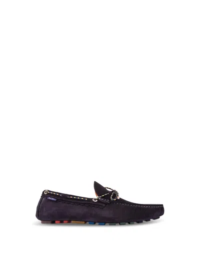 Paul Smith Springfield Suede Leather Loafers In Navy