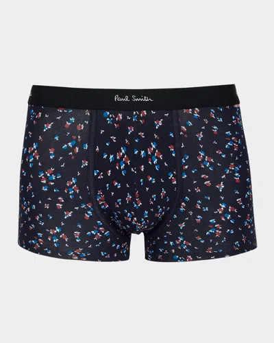 Paul Smith Men's Paulines Mini Fish-print Boxer Briefs In Blue