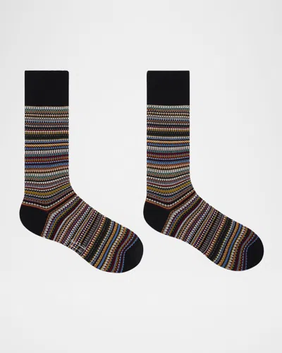 Paul Smith Men's Pique Signature Stripe Crew Socks