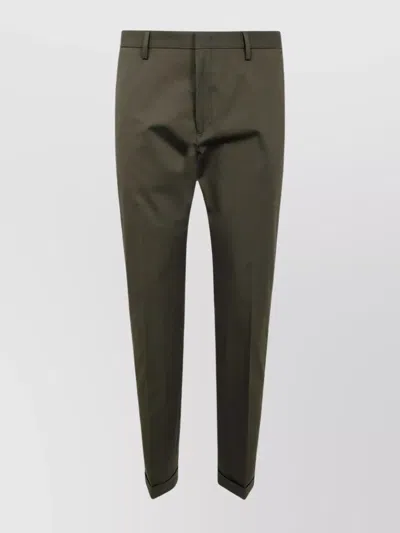 Paul Smith Men's Pleated Front Cuffed Hem Trousers In Green