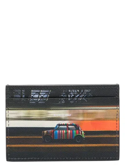 Paul Smith Men's Printed Leather Card Case In Black